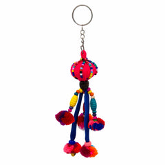 Hill Tribe Colourful Keyring-Keyrings & Bag Charms-Siesta Crafts