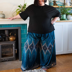 Festival Print Wrap Trousers-Trousers-Siesta Crafts
