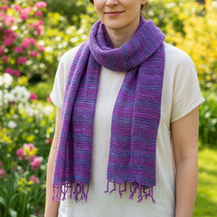 Woven Cotton Scarf-Scarves-Siesta Crafts