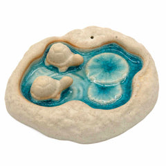 Double Turtle Lagoon Incense Holder-Incense Holders-Siesta Crafts