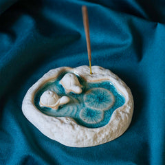 Double Turtle Lagoon Incense Holder-Incense Holders-Siesta Crafts