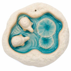 Double Turtle Lagoon Incense Holder-Incense Holders-Siesta Crafts