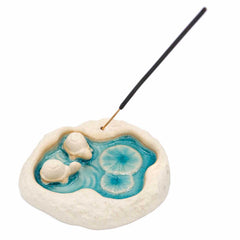 Double Turtle Lagoon Incense Holder-Incense Holders-Siesta Crafts