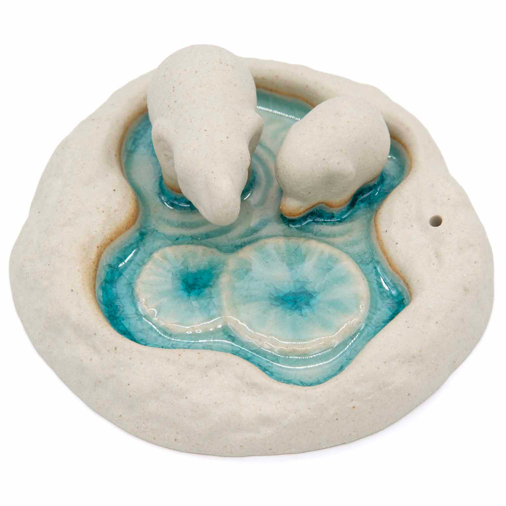 Double Elephant Lagoon Incense Holder-Incense Holders-Siesta Crafts