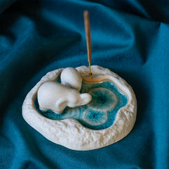 Double Elephant Lagoon Incense Holder-Incense Holders-Siesta Crafts