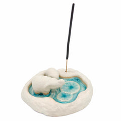 Double Elephant Lagoon Incense Holder-Incense Holders-Siesta Crafts