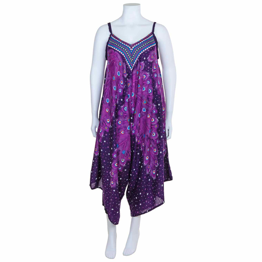 Cami Harem Peacock Feather Jumpsuit