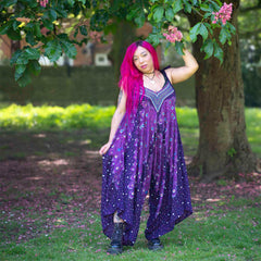 Cami Harem Peacock Feather Jumpsuit