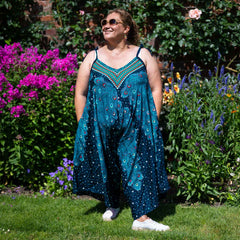 Cami Harem Peacock Feather Jumpsuit
