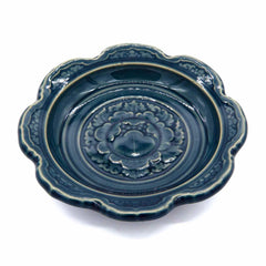 Embossed Ceramic Trinket Dish - Thai Lotus-Storage & Organisation-Siesta Crafts