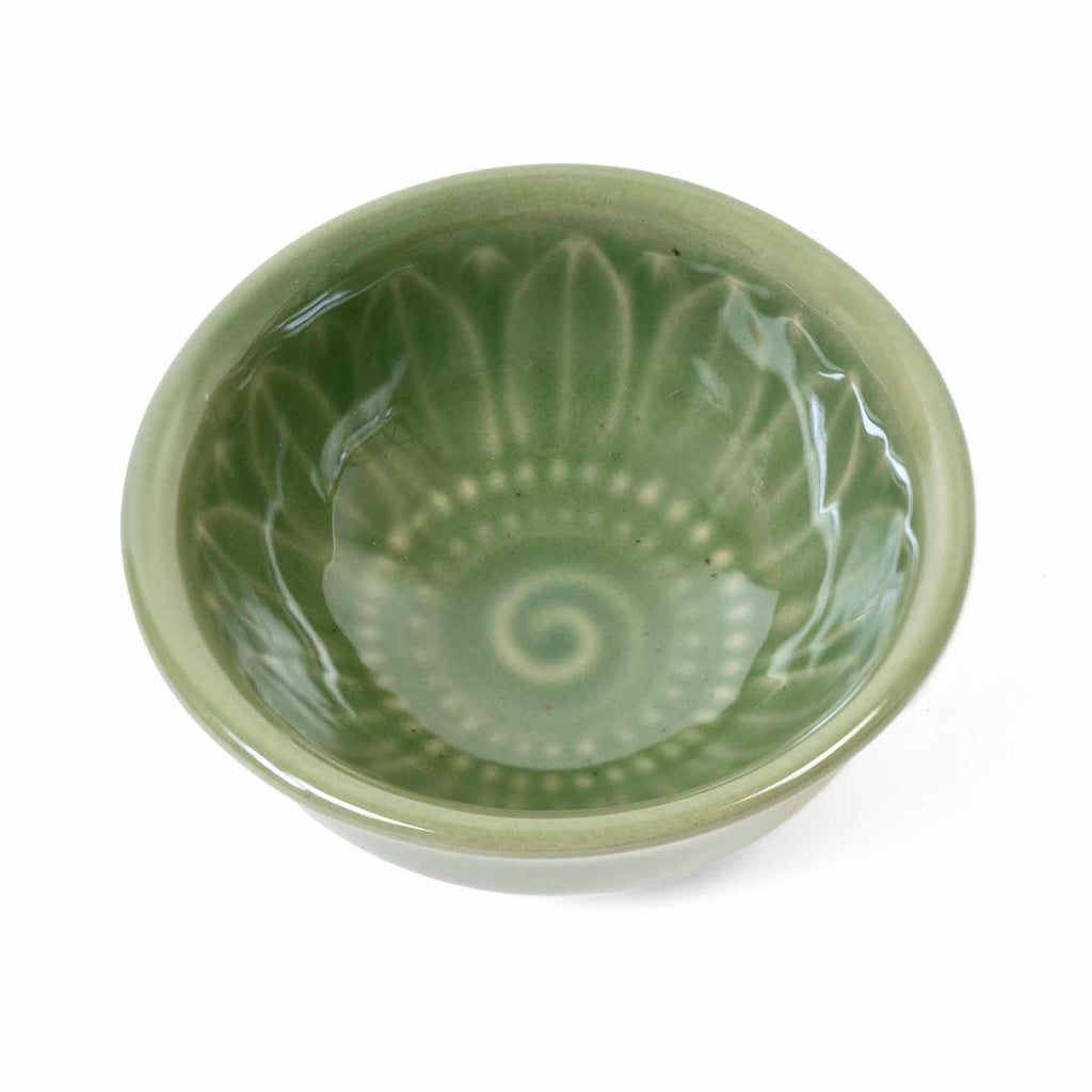 Embossed Ceramic Mini Trinket Dish - Thai Daisy-Storage & Organisation-Siesta Crafts
