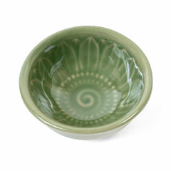 Embossed Ceramic Mini Trinket Dish - Thai Daisy-Storage & Organisation-Siesta Crafts