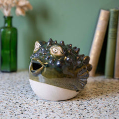 Not Really a Hugger - Ceramic Pufferfish-Ornaments & Figurines-Siesta Crafts