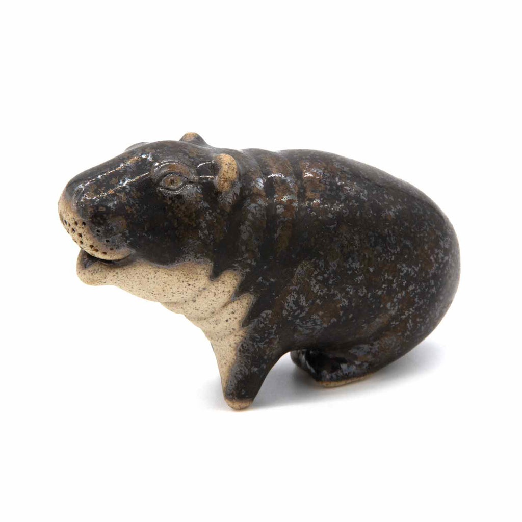 Ceramic Pygmy Hippo Figurine - Small-Ornaments & Figurines-Siesta Crafts