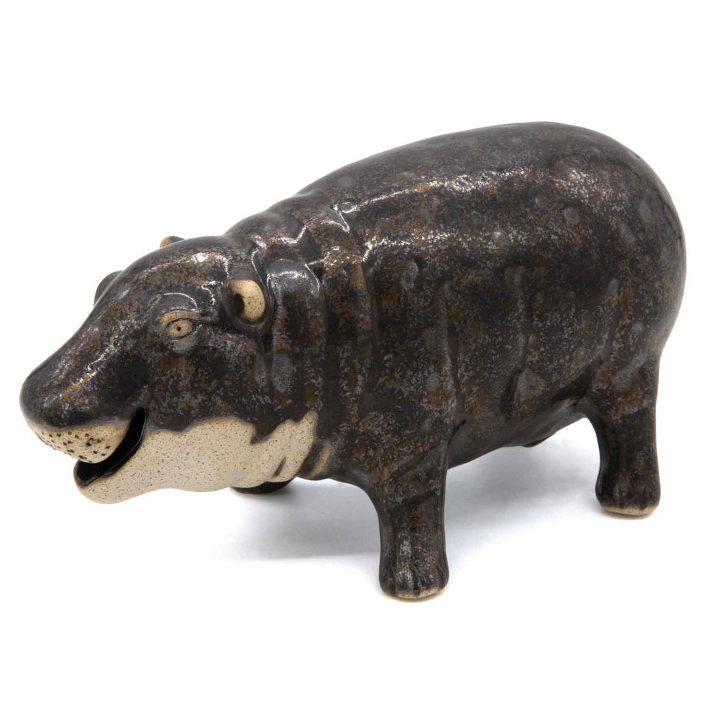 Ceramic Pygmy Hippo Figurine - Large-Ornaments & Figurines-Siesta Crafts