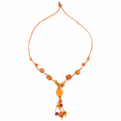Wood and Crochet Bead Necklace-Necklaces & Pendants-Siesta Crafts