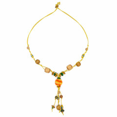 Wood and Crochet Bead Necklace-Necklaces & Pendants-Siesta Crafts