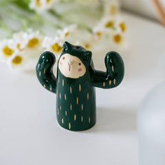 Cat Cacti Ceramic Figurine-Ornaments & Figurines-Siesta Crafts