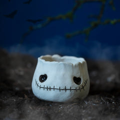 Stitch Mouth Skull Pinch Pot
