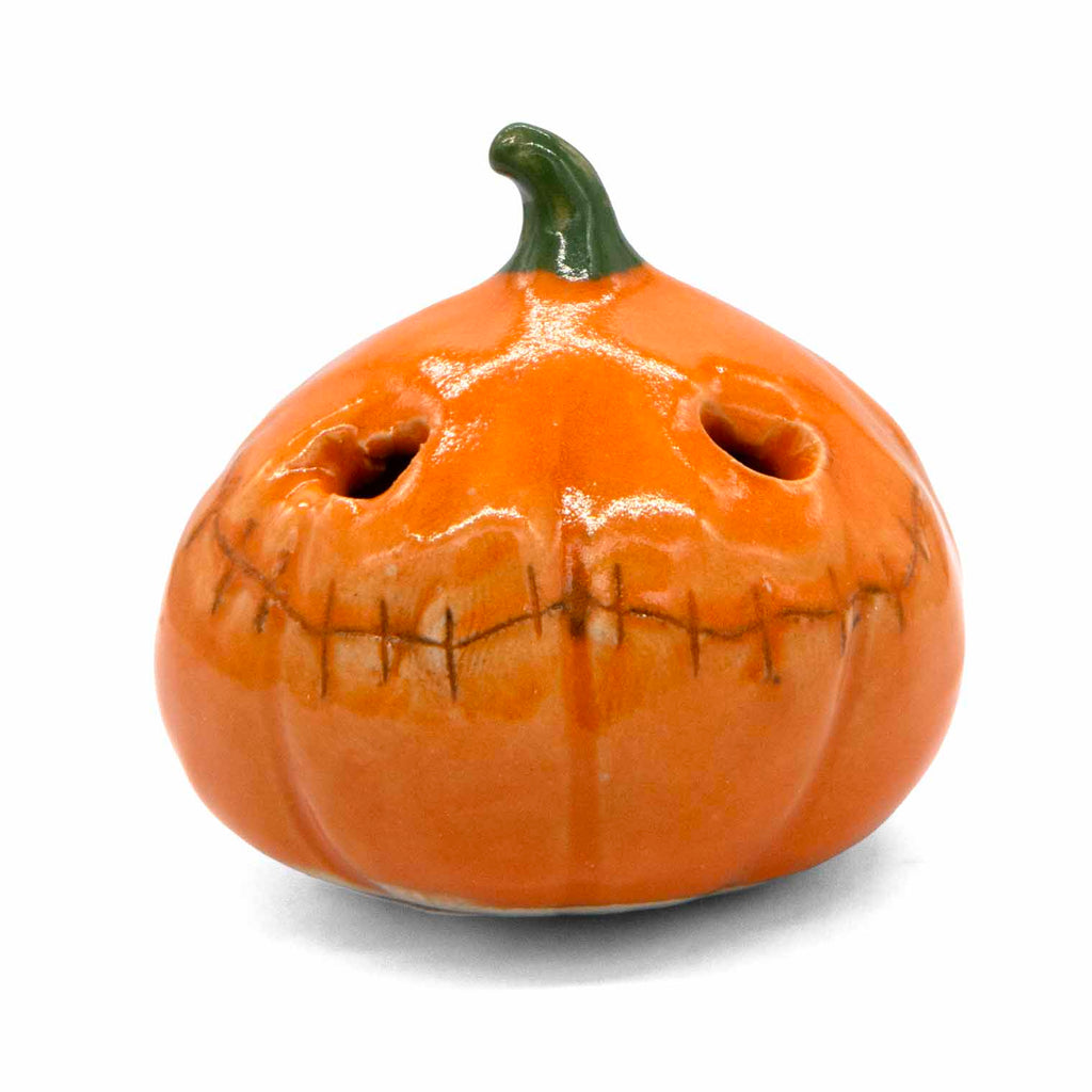 Jack-o'-Lantern Pumpkin Ceramic Figurine-Ornaments & Figurines-Siesta Crafts