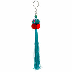 Hill Tribe Colourful Tassel Keyring-Keyrings & Bag Charms-Siesta Crafts