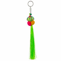 Hill Tribe Colourful Tassel Keyring-Keyrings & Bag Charms-Siesta Crafts