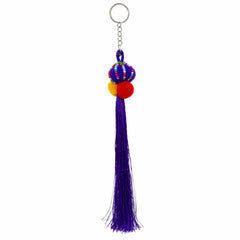 Hill Tribe Colourful Tassel Keyring-Keyrings & Bag Charms-Siesta Crafts