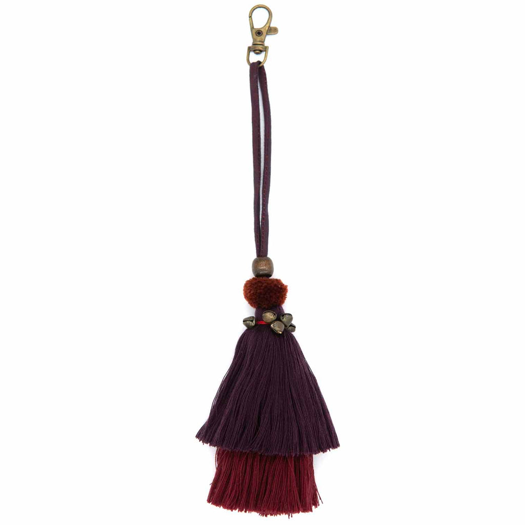Hill Tribe Autumnal Tassel Bag Charm-Keyrings & Bag Charms-Siesta Crafts