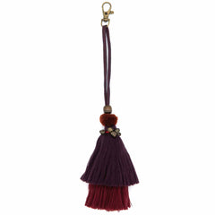 Hill Tribe Autumnal Tassel Bag Charm-Keyrings & Bag Charms-Siesta Crafts