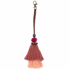 Hill Tribe Autumnal Tassel Bag Charm-Keyrings & Bag Charms-Siesta Crafts