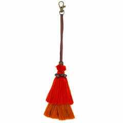 Hill Tribe Autumnal Tassel Bag Charm-Keyrings & Bag Charms-Siesta Crafts