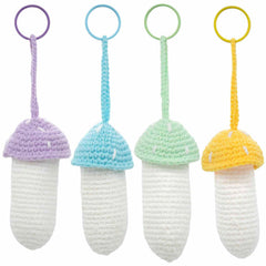 Mushroom Lipbalm Holder Crochet Keyring-Keyrings & Bag Charms-Siesta Crafts
