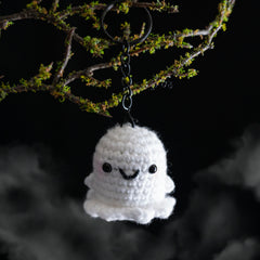 Mini Ghostie Crochet Keyring-Keyrings & Bag Charms-Siesta Crafts