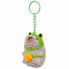 Capybara Crochet Keyring - Frog-Keyrings & Bag Charms-Siesta Crafts