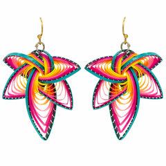 Twisted Bamboo Rainbow Earrings - Firework-Earrings-Siesta Crafts