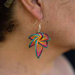 Twisted Bamboo Rainbow Earrings - Firework-Earrings-Siesta Crafts