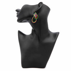 Twisted Bamboo Rainbow Earrings - Teardrop-Earrings-Siesta Crafts