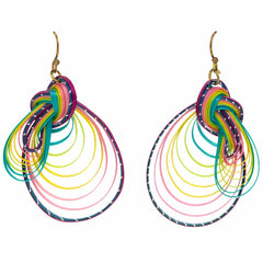 Twisted Bamboo Rainbow Earrings - Loop de Loop-Earrings-Siesta Crafts