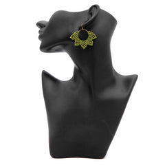 Knotted Cotton Drop Hoop Mandala Earrings-Earrings-Siesta Crafts