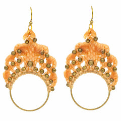 Knotted Cotton Reverse Drop Hoop Earrings-Earrings-Siesta Crafts