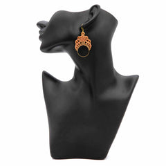 Knotted Cotton Reverse Drop Hoop Earrings-Earrings-Siesta Crafts