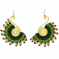 Knotted Cotton Fan Earrings-Earrings-Siesta Crafts