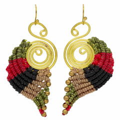 Knotted Cotton Peacock Earrings-Earrings-Siesta Crafts