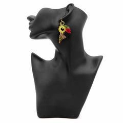 Knotted Cotton Peacock Earrings-Earrings-Siesta Crafts