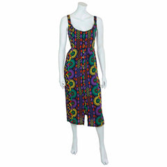 Kaleidoscope Button Up Midi Dress-Dresses-Siesta Crafts