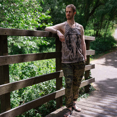 Autumnal Elephant Print Trousers-Trousers-Siesta Crafts