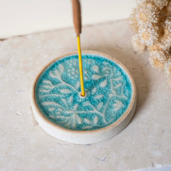 Flora Crystal Glaze Incense Holder-Incense Holders-Siesta Crafts