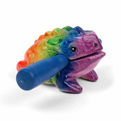 Mini Rainbow Croaking Frog Guiro-Taps & Scrapes-Siesta Crafts