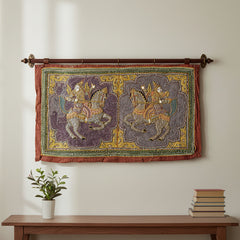Vintage Kalaga Tapestry No.4 - Warriors on Horseback-Home Décor-Siesta Crafts