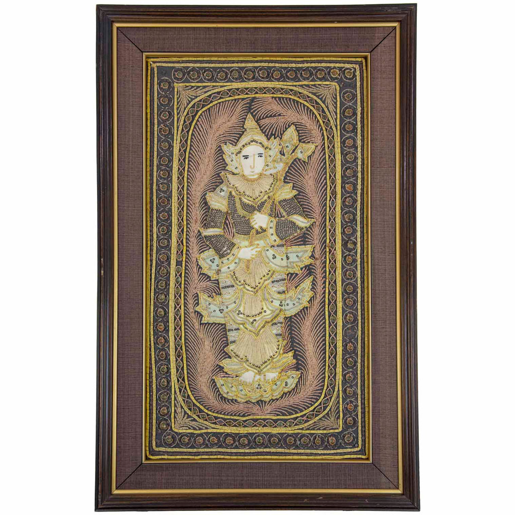 Framed Vintage Kalaga Tapestry No.17 - Thagyamin Nat